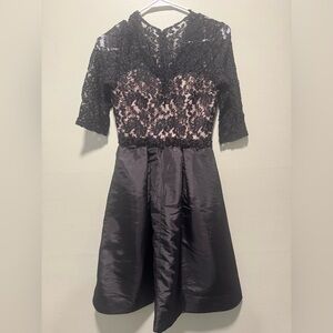 Signature by Sangria Black and Pink Lace Dress